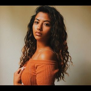 Orange off the shoulders top